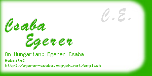 csaba egerer business card